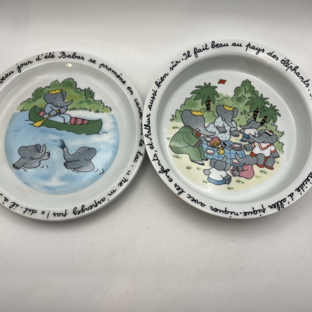 Haviland Limoges France Babar Elephant Cup, Saucer & Plate 3-Piece Set